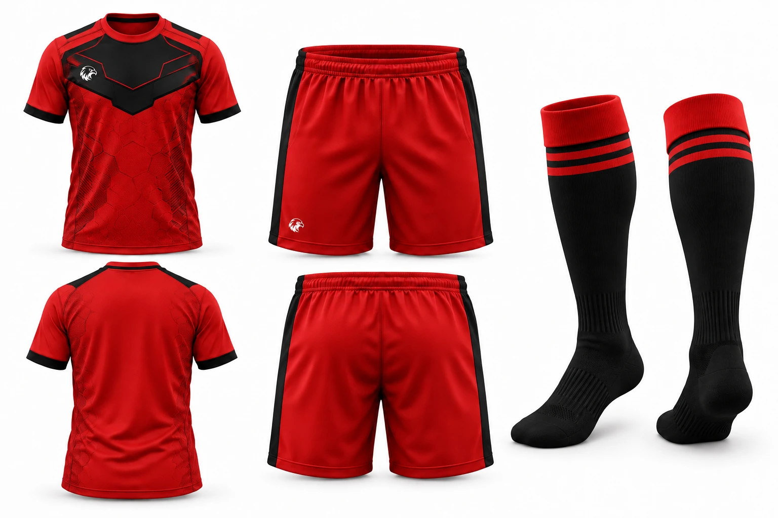 Fortress Red / Black full kit — approved design reference