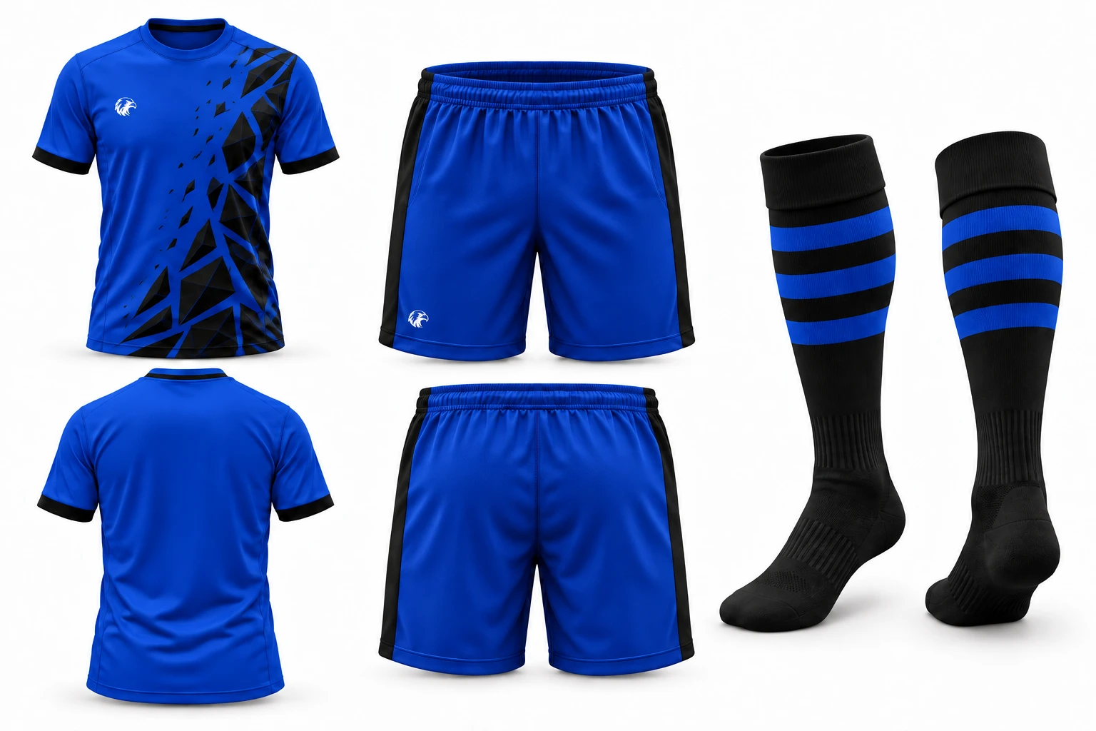 Glacier Royal Blue / Black full kit — approved design reference