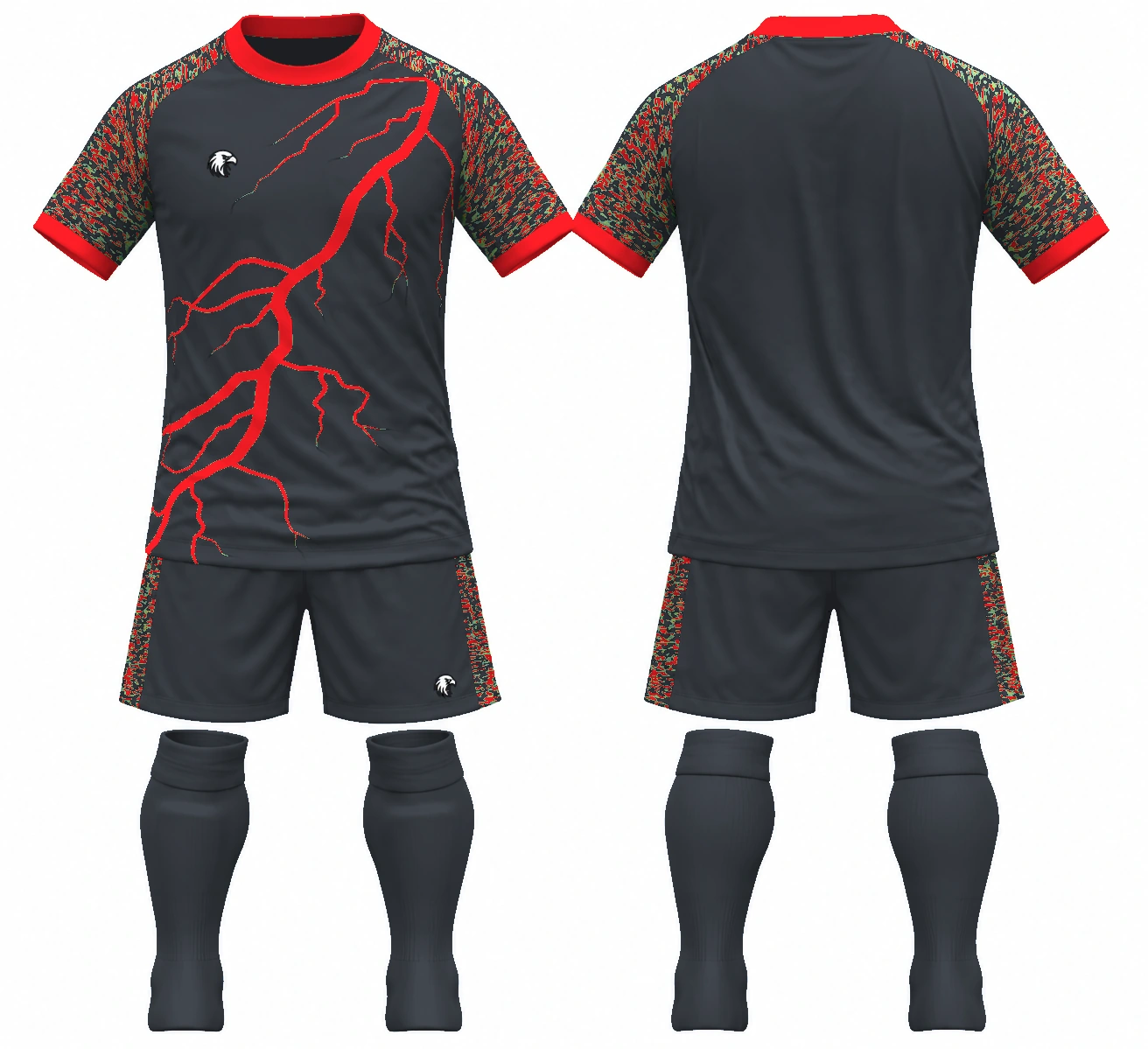 Lightning Charcoal / Red full kit