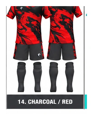 Marble Charcoal / Red full kit