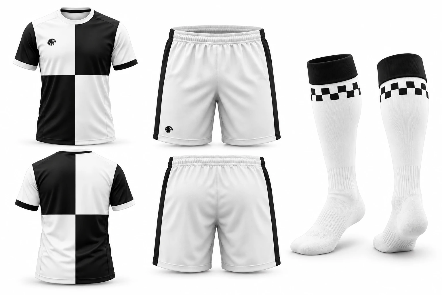 Monochrome White / Black full kit — approved design reference
