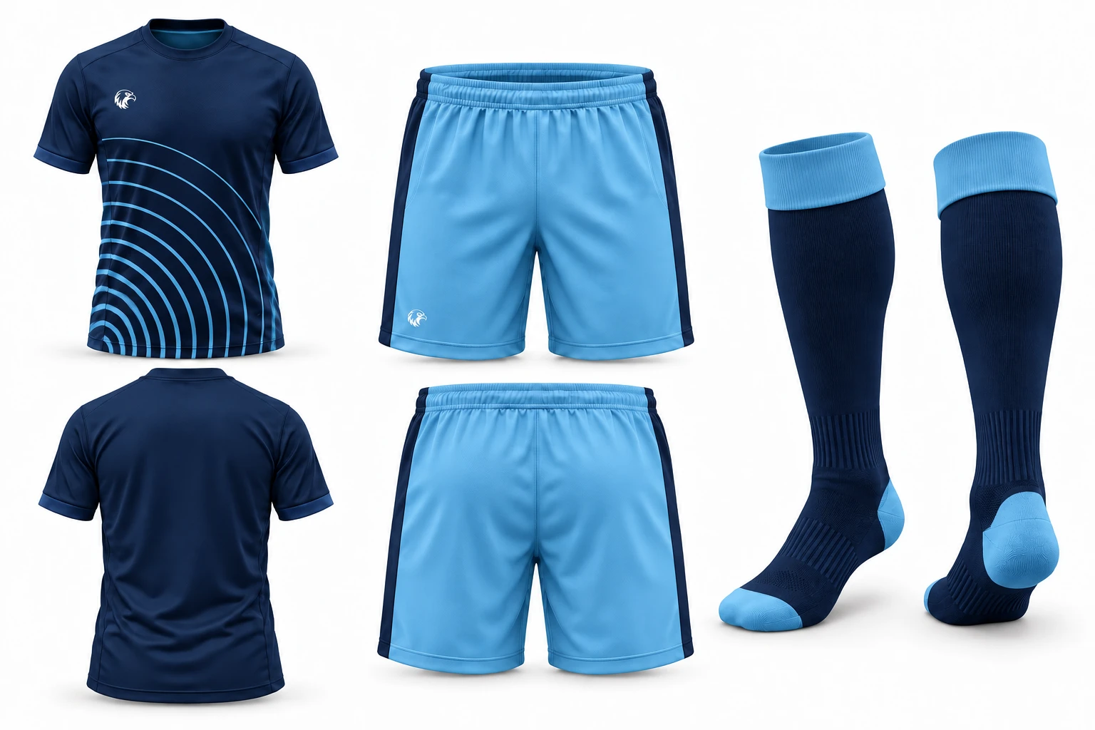Orbit Navy / Sky full kit — approved design reference
