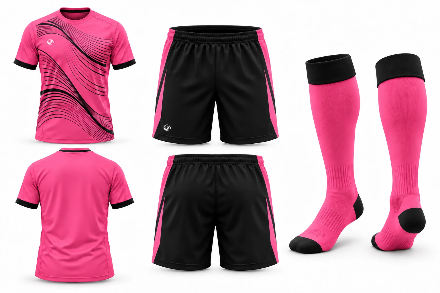 Pulse Pink / Black full kit — approved design reference