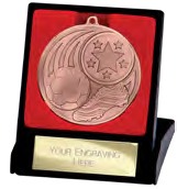 Iconic Football Medal & Box front view