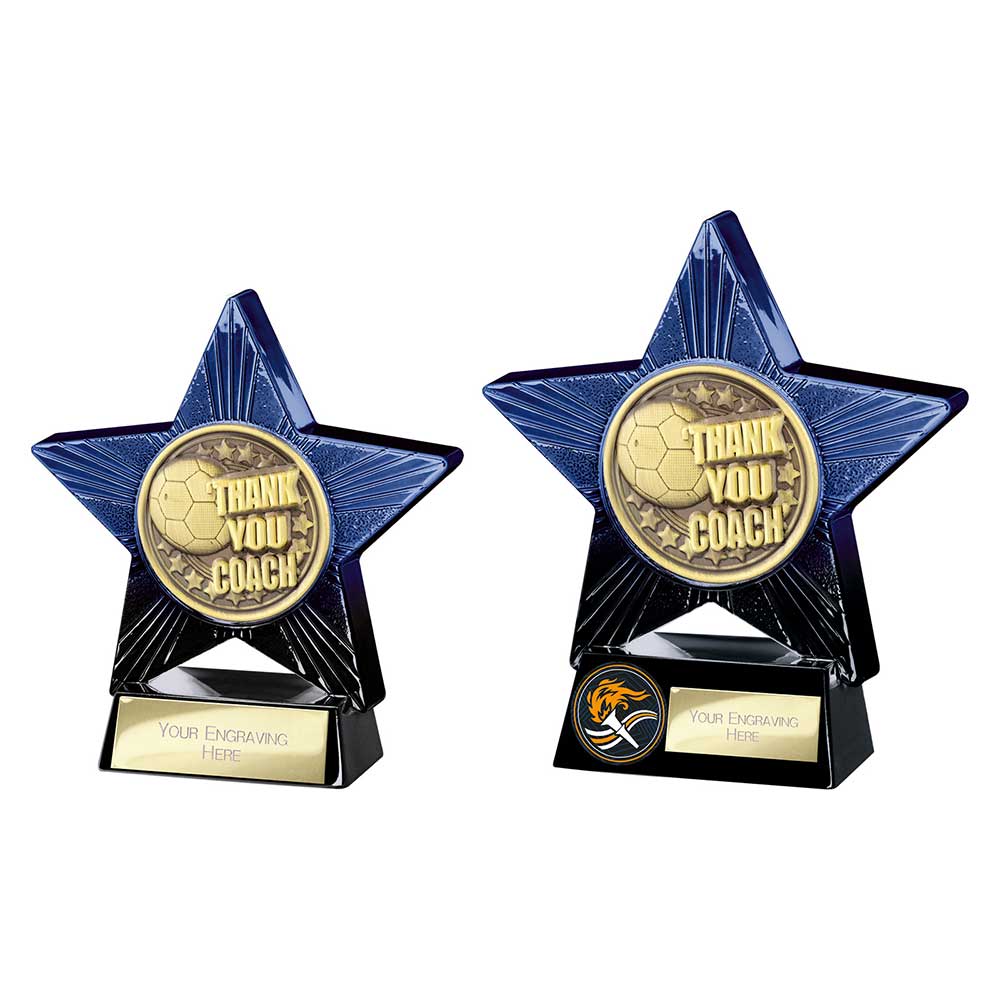 Superstar Football — Blue — Thank You Coach front view