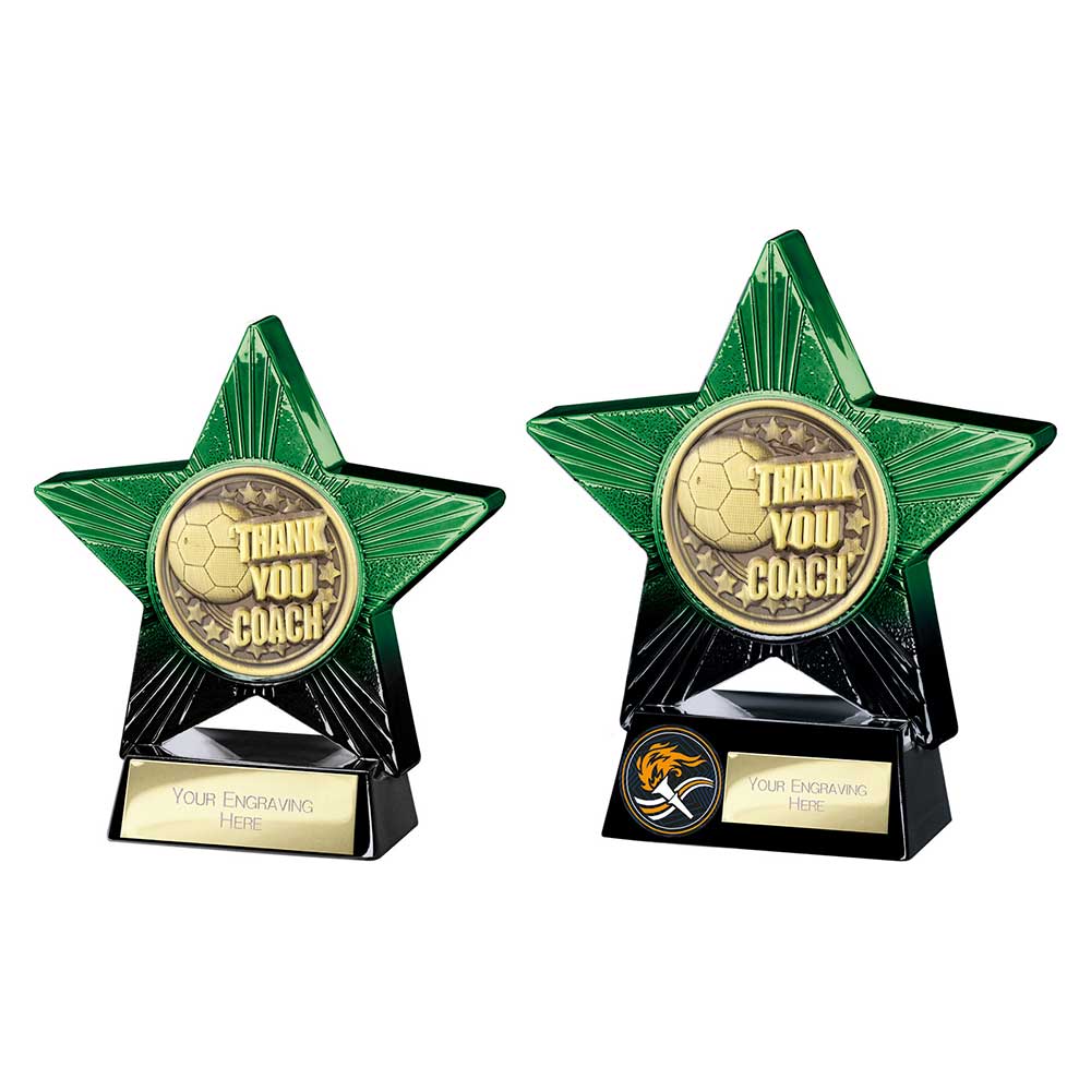 Superstar Football — Green — Thank You Coach front view