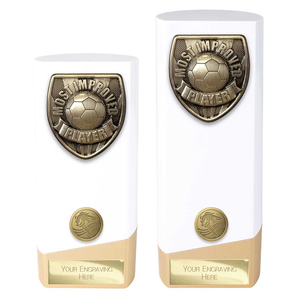 Prime Cobra Football — White — Most Improved Player front view
