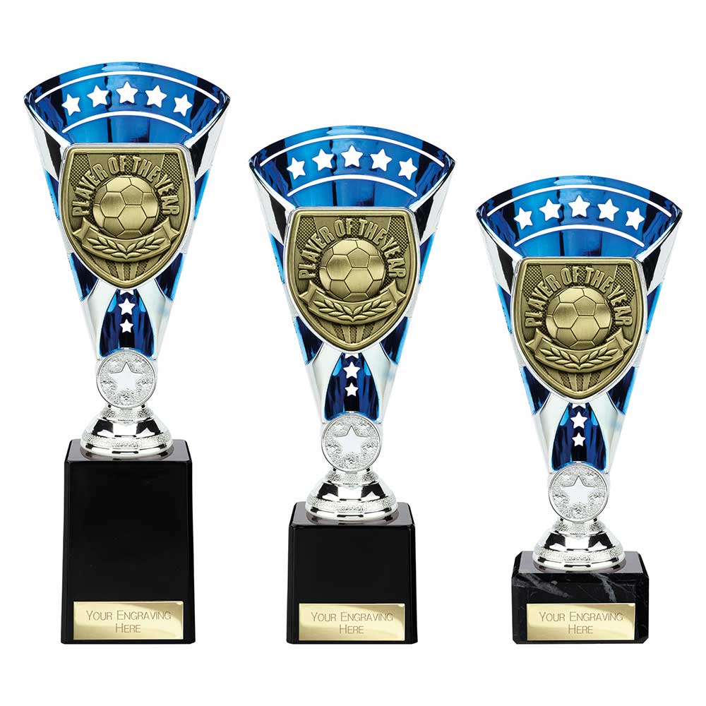 Cobra Star Football — Blue — Player Of The Year front view