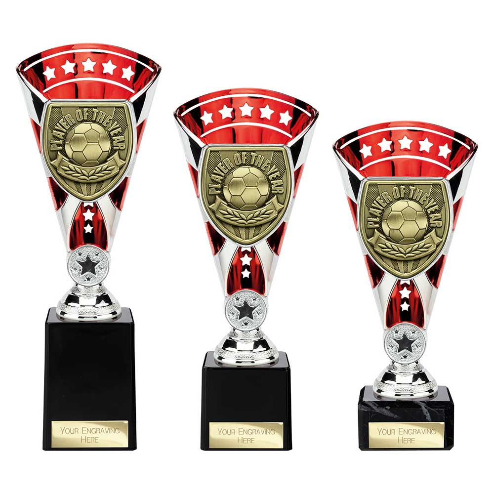 Cobra Star Football — Red — Player Of The Year front view