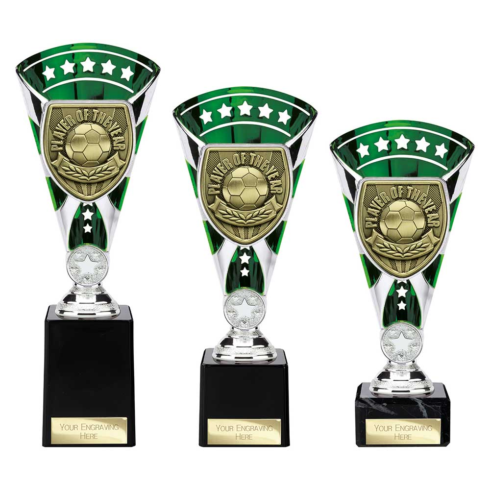 Cobra Star Football — Green — Player Of The Year front view