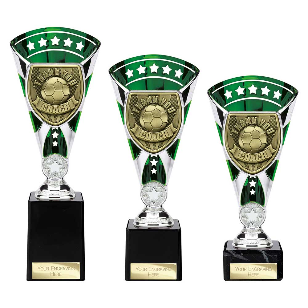 Cobra Star Football — Green — Thank You Coach front view